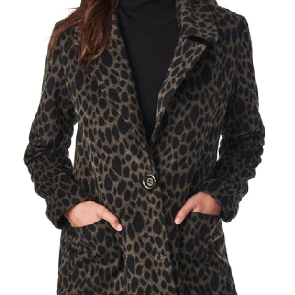 Bernardo Giraffe Print Car Coat